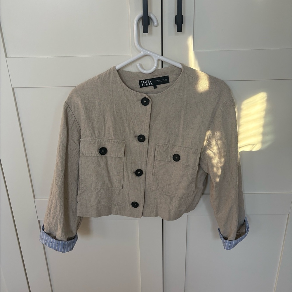 Zara Women's Beige Utility Jacket